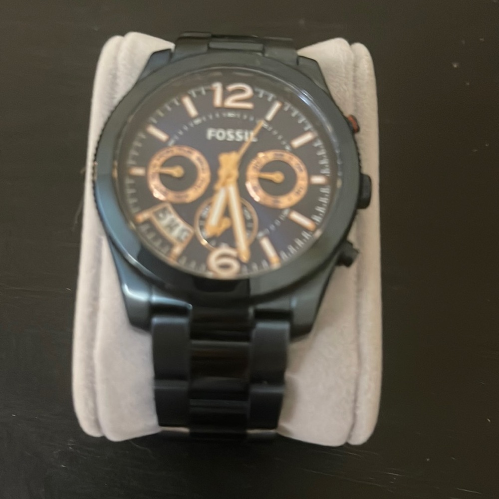 Fossil Watch perfect boyfriend stainless steel blue and rose gold